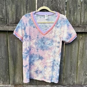 Sew in Love Waffle Knit Tie Dye T-Shirt / M